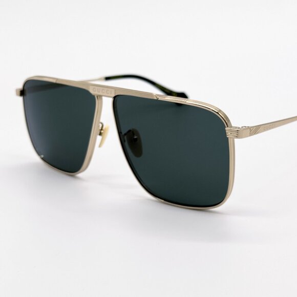 NEW GUCCI SUNGLASSES MEN AVIATOR GOLD GUCCI GG0840S 002 - Picture 7 of 13